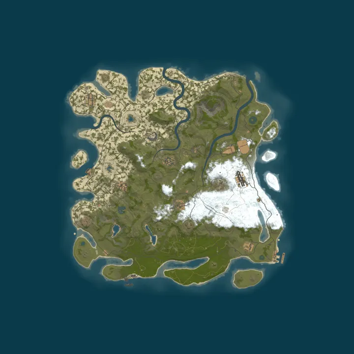 Map of Rust Empires II - Roleplay/RP friendly, Cities, PVE, No KOS out