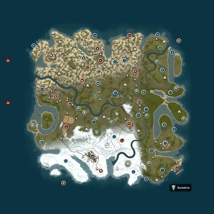 Map of RustAria#4 [Мирный / PVE / SKINDROPS]