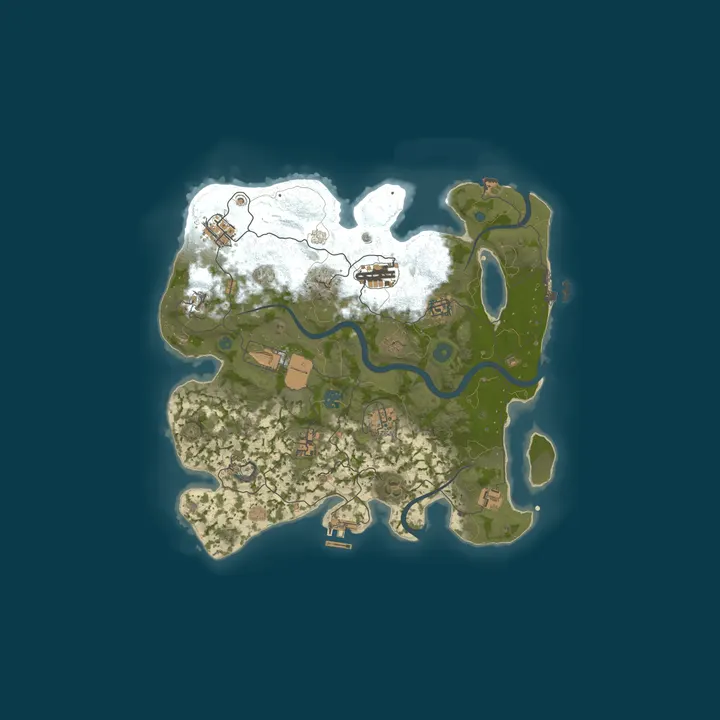 Map of HZ Casual Rust | 1X Hybrid PvP/PvE | Chill/Noob Friendly